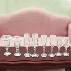 4 шт Мини Ясно Смола моделирование стеклянный стакан вина модель мебели для 112 кукольный домик игрушка в подарок для детей, 4 вида стилей