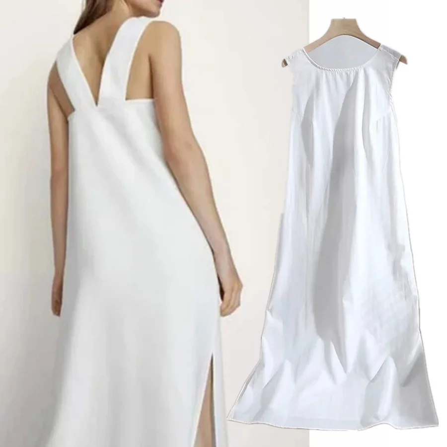 

Within women's classic stand-alone dress, white fashion evening dress, summer 2021