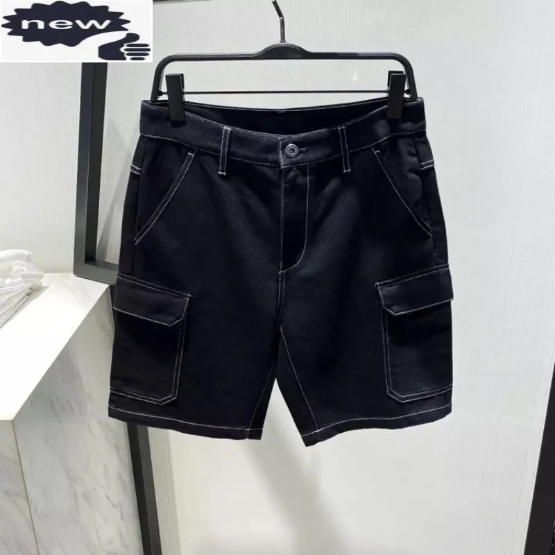 Cargo Streetwear Casual Classic Knee Length Straight Denim Trousers New Summer Beach Jean Shorts Fashion Mens Jeans