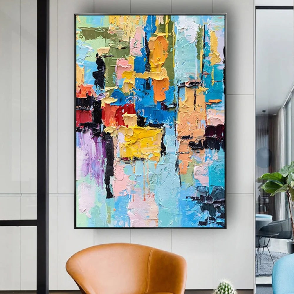 

Abstract gorgeous knife painting Wall Art Handmade Oil Painting On Canvas Artwork wall Picture Art for Living Room Decor Picture