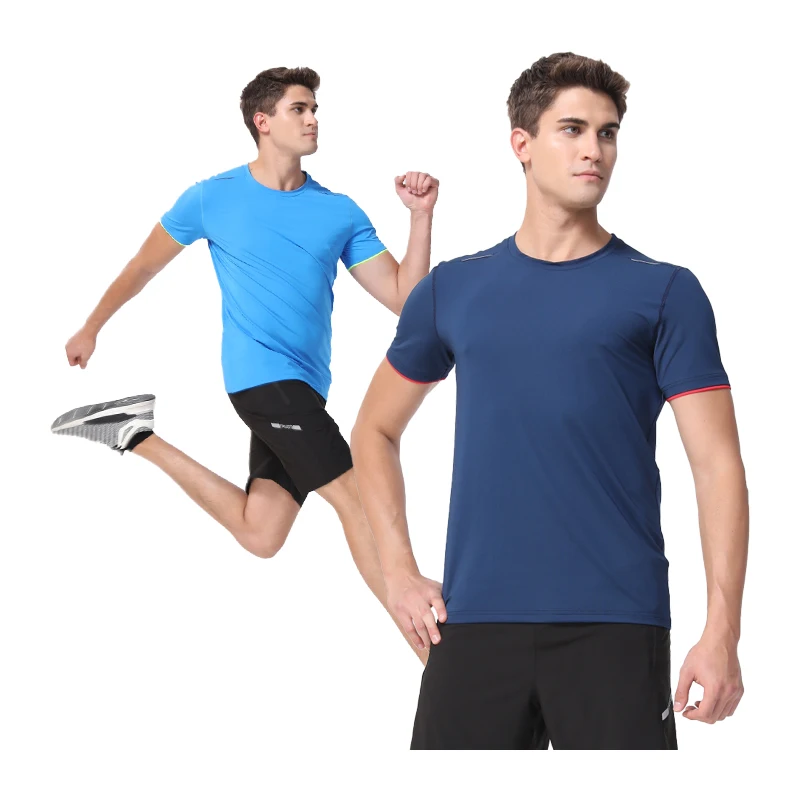 

Рубашки для фитнеса, мужские быстросохнущие футболки для бега, тренажерного зала, тренировок, с коротким рукавом, футболки для бега с пэчвор...