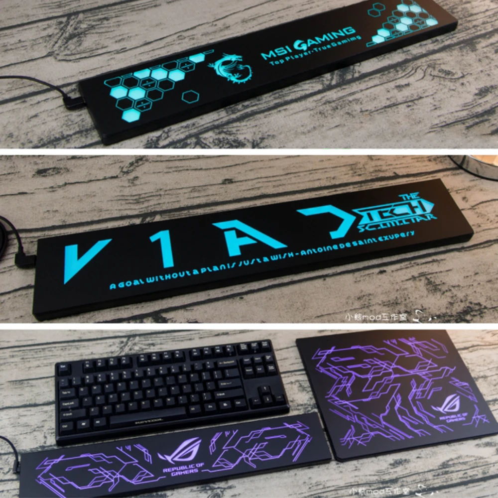 RGB Keyboard Tray Hand Wrist Rest Pad For K95 Platinum K70 Micro USB 5V Colorful Image Customized Acrylic Palm Pads | Компьютеры и