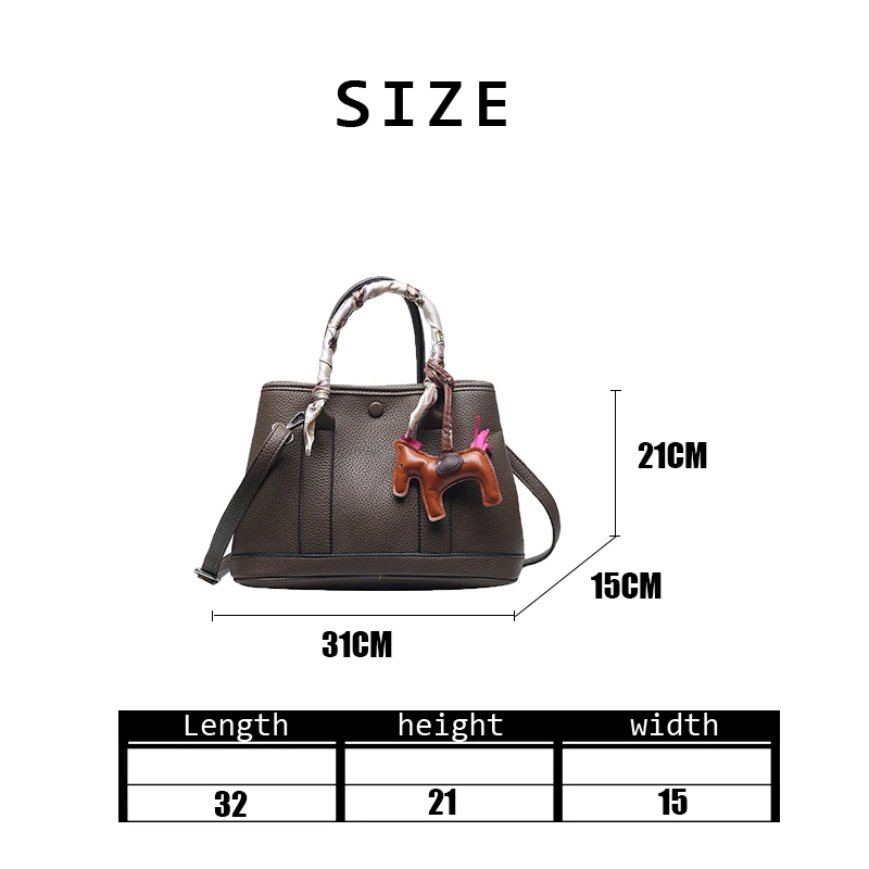 

Women Litchi Grain Handbag 2020 Ladies Large Capacity Simple Design Fashion Bucket Bag Versatile Luxury PU Leather Shoulder Bag