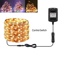 dc12v led string light fairy lights 10m 20m 30m copper wire garland led christmas light warm whitewhitergb with power adapter