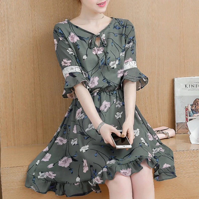 свободные Цветочные шифоновые топы с цветочным принтом женские рубашки круглым