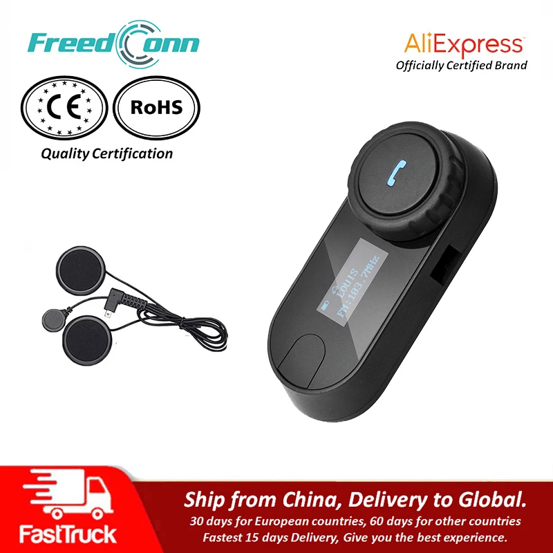 QPLOVE FreedConn TCOM SC гарнитура для домофона с ЖК экраном и FM мягкими наушниками микрофон