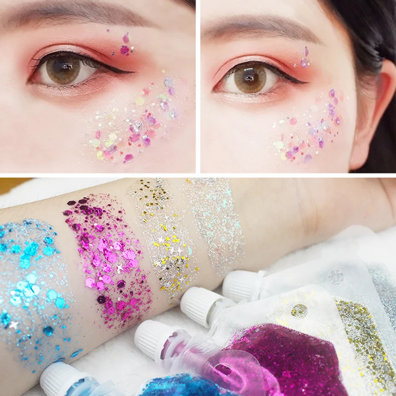 Блестящий крем для лица 16 цветов Звездный патч гелевая Волшебная паста вечерние