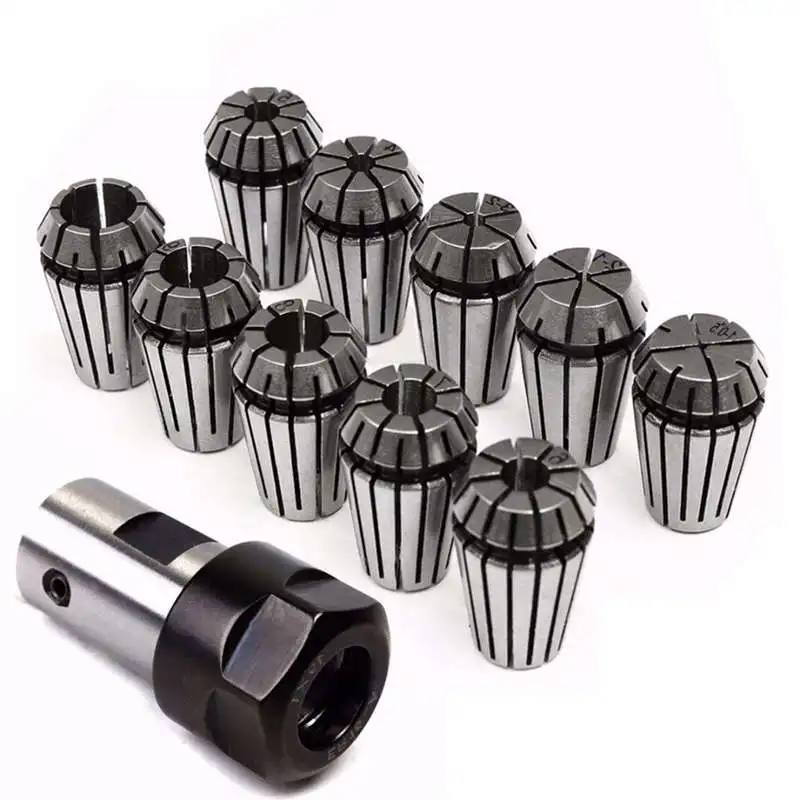 

10Pcs Er16 Spring Collet + Motor Shaft 8Mm Extension Rod Holder Cnc Milling Lathe Tool Engraving Machine