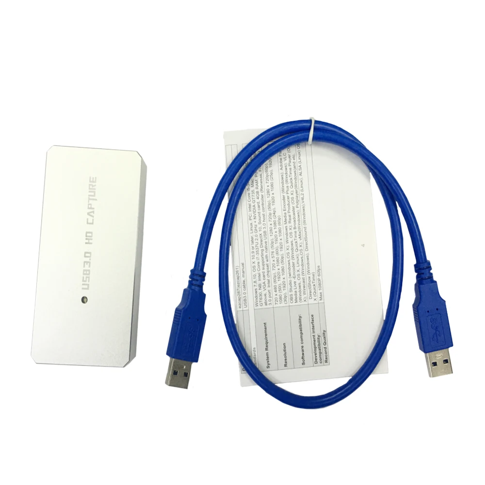 

USB 3.0 Capture HD to USB3.0 Video Capture Dongle 1080P HD Drive Free Superior AV Capture Device compatible For iphone Android