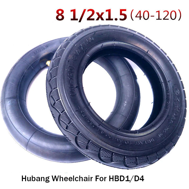 

For Hubang 8 Inch Electric Wheelchair Tire Accessories 8.5x1.5 Inflatable Inner and Outer Tires 8 1/2x1.5 (40-120) or HBLD1/4