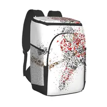 Refrigerator Bag Abstract Hockey Player Shoots The Puck Soft Large Insulated Cooler Backpack Thermal Fridge Travel Beach Bag