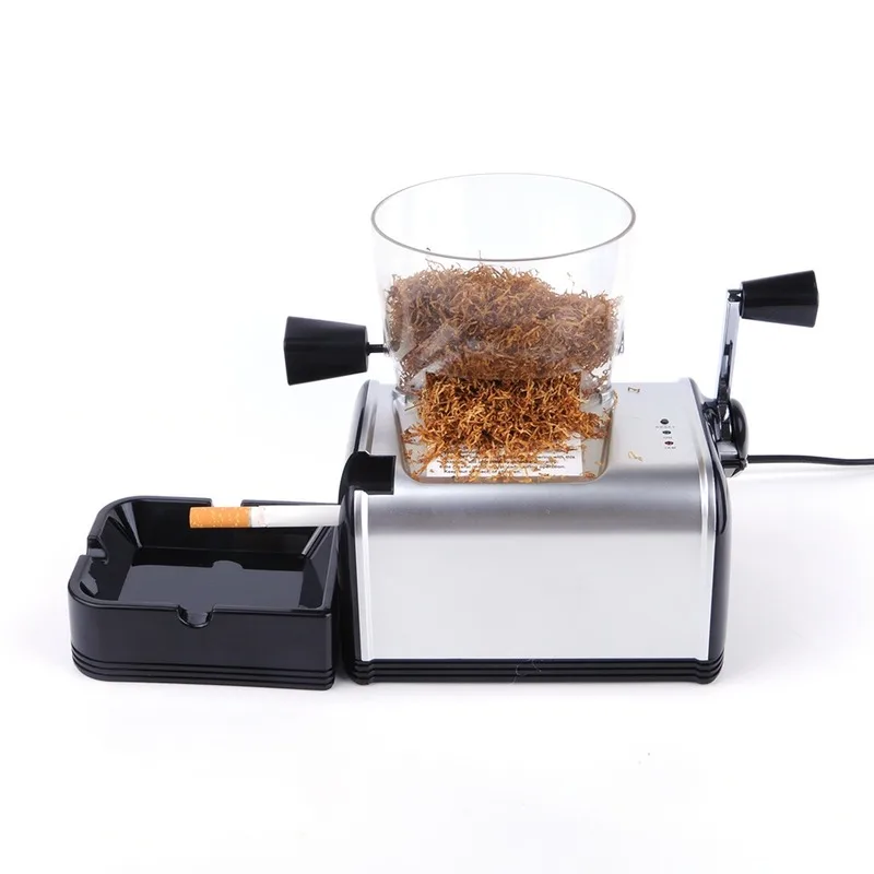 

Серебристая машинка для скручивания сигарет с трубкой 8 мм, 220 В, машинка для производства табака из нержавеющей стали, европейская вилка, по...