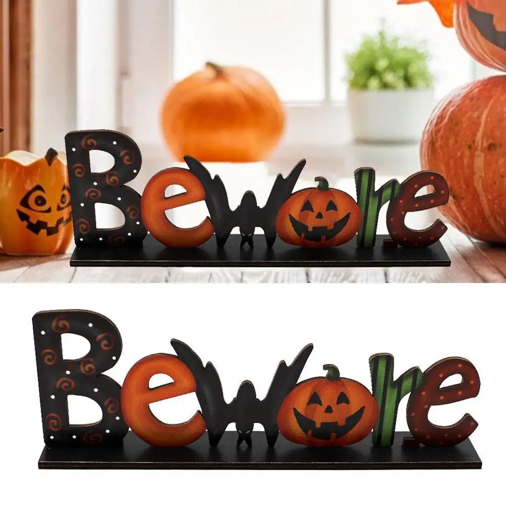 

1 шт. Хэллоуин письма деревянный стол украшение мультфильм Тыква искусственный знак фон деревенский фермерский Праздник Вечеринка яруса ло...