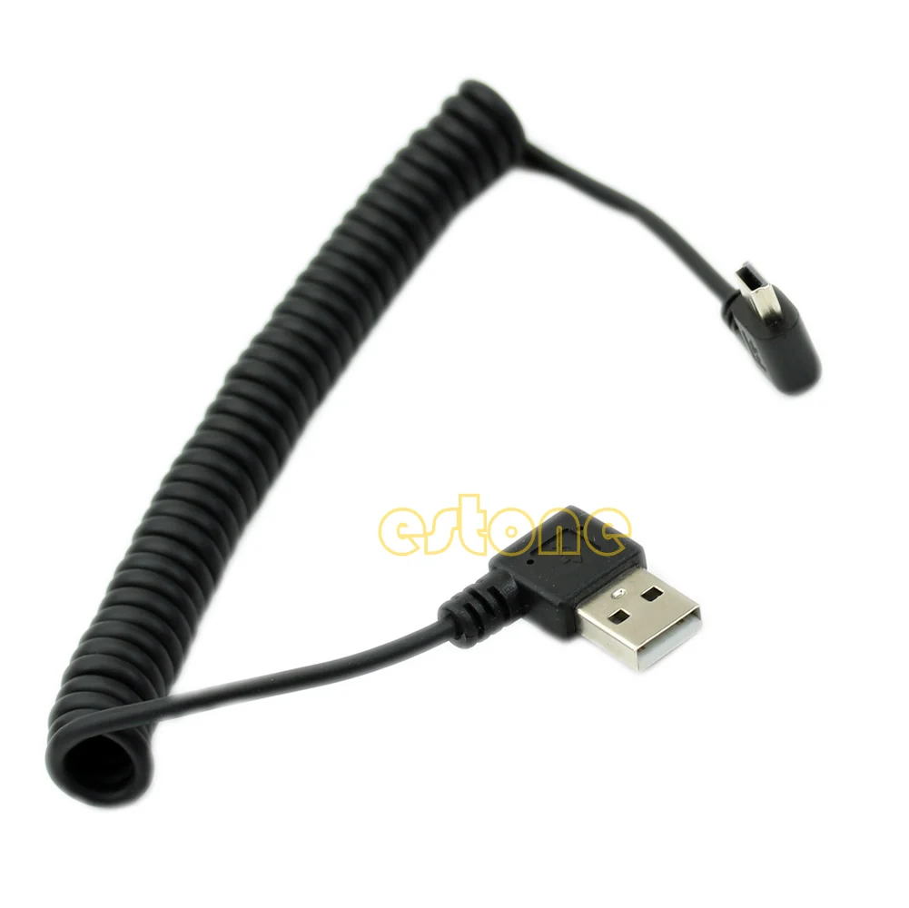 

Пружинный кабель K3NB с левым углом USB 2,0, разъем а папа 90 градусов на левый угол Mini B 5p