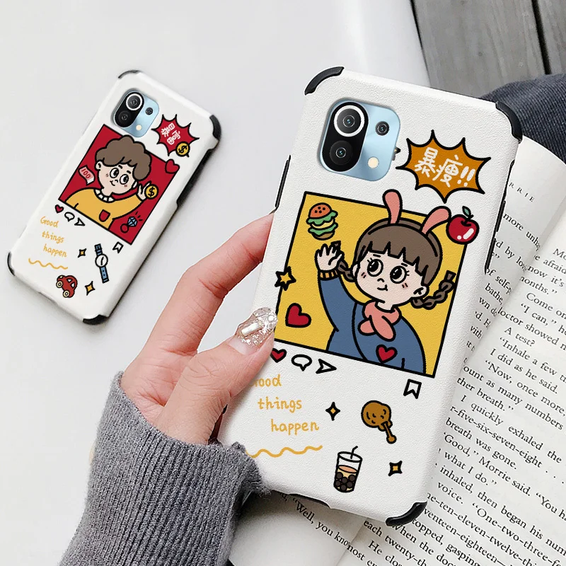 

Cute Gluttonous Girl Phone Case For Xiaomi Mi 11 11lite 11i 11Ultra lite Ultra Liquid Silicone Cover