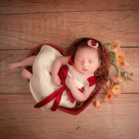 2 pcs cute newborn baby girls photography prop infant outfit princess dress with hat photo accessories costume clothing