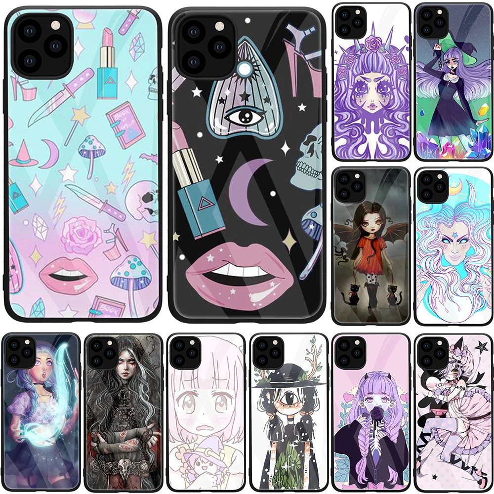 Для Apple iPhone 11 12 Pro Max мини X XR XS 8 7 6 6S Plus SE 5S 5 Girly пастельных ведьмы чехол из