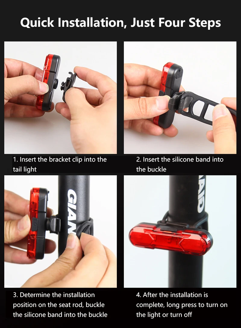 

Bike Taillight Waterproof Riding Rear Light LED USB Chargeable Mountain Bike Cycling Light Tail-lamp Bicycle Light Cycling Lamp