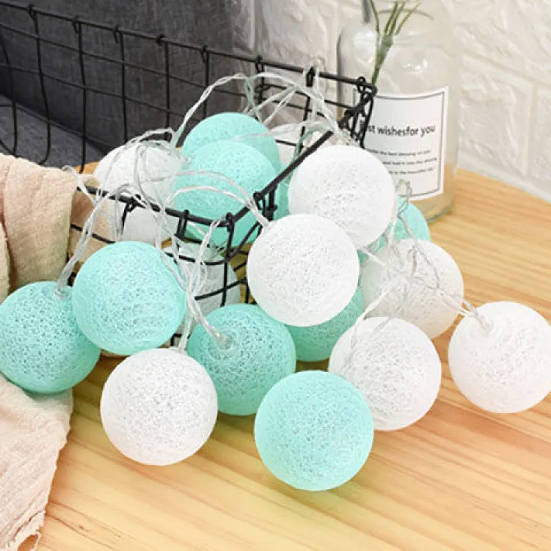 Mint-Green QYJSD, новинка, внутренний хлопковый шар гирлянды светильник, гирлянда для рождества, Нового года, праздника, свадьбы, вечеринки, детская кровать, сказочный светильник, Декор - Испускаемый цвет: Mint-Green