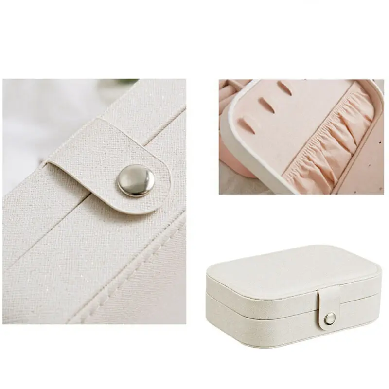 

2021 Universal Jewelry Organizer Display Travel Jewelry Case Boxes Portable Jewelry Box Button Leather Storage Zipper Jewelers