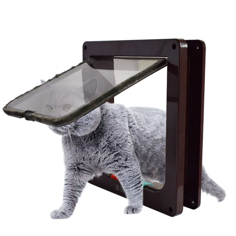 4 ходовая закрывающаяся дверь для домашних питомцев охранная откидная из АБС