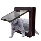 4-ходовая закрывающаяся дверь для домашних питомцев, охранная откидная дверь из АБС-пластика для собак, кошек, котят, маленьких питомцев, SML, товары для домашних животных