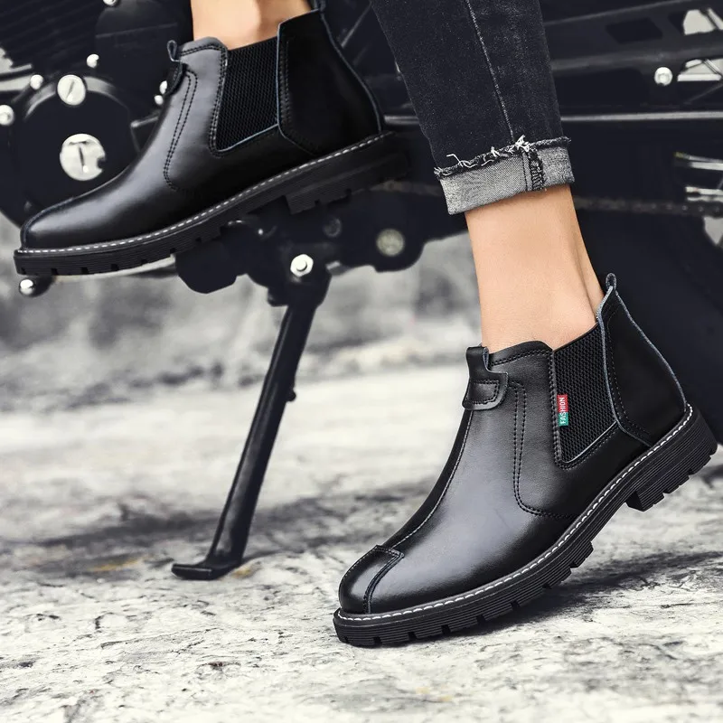 Ботинки Челси мужские модная повседневная обувь водонепроницаемые ботильоны на