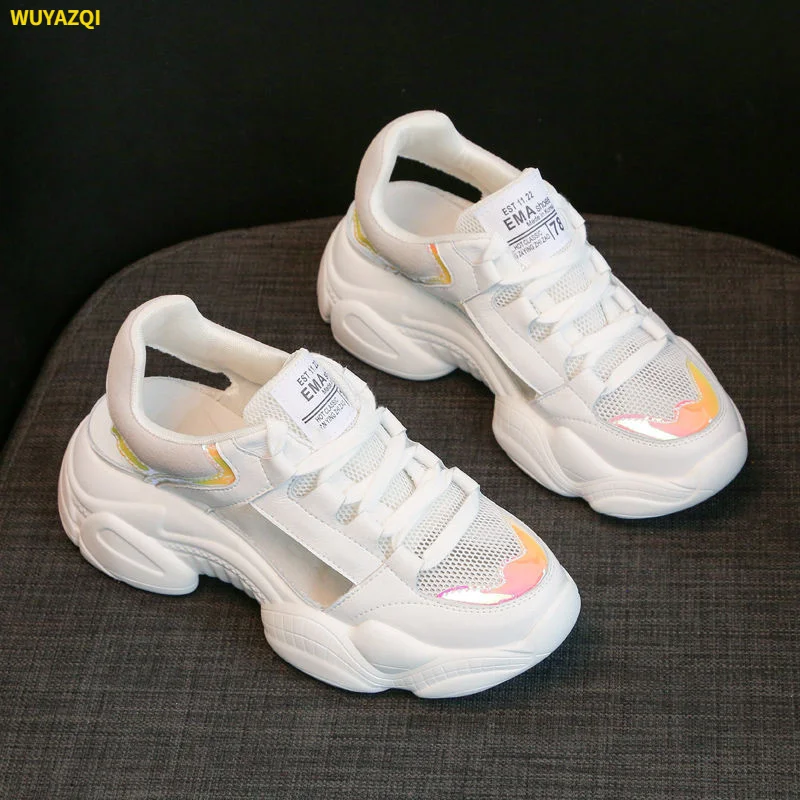 

Модная спортивная обувь WUYAZQI, женские новые сандалии с вырезами, женская обувь на толстой подошве для отдыха, женская обувь для бега на откры...