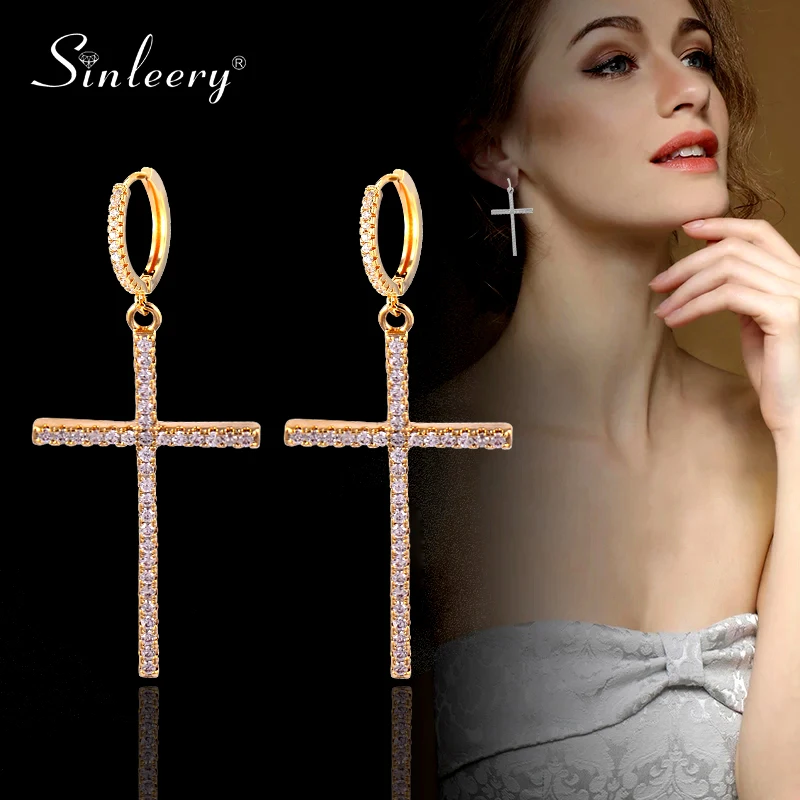 SINLEERY Сверкающие Снежинки звезды длинные висячие серьги желтое золото серебро