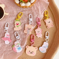 korean cartoon cute bear rabbit key buckle girl pencil bag schoolbag creative decorative accessories pendant key management