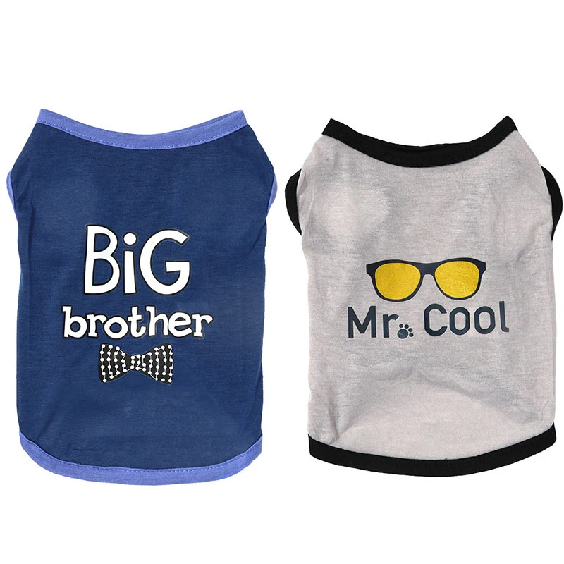 Жилет с принтом большого брата для собак Модный летний костюм щенка мультяшная