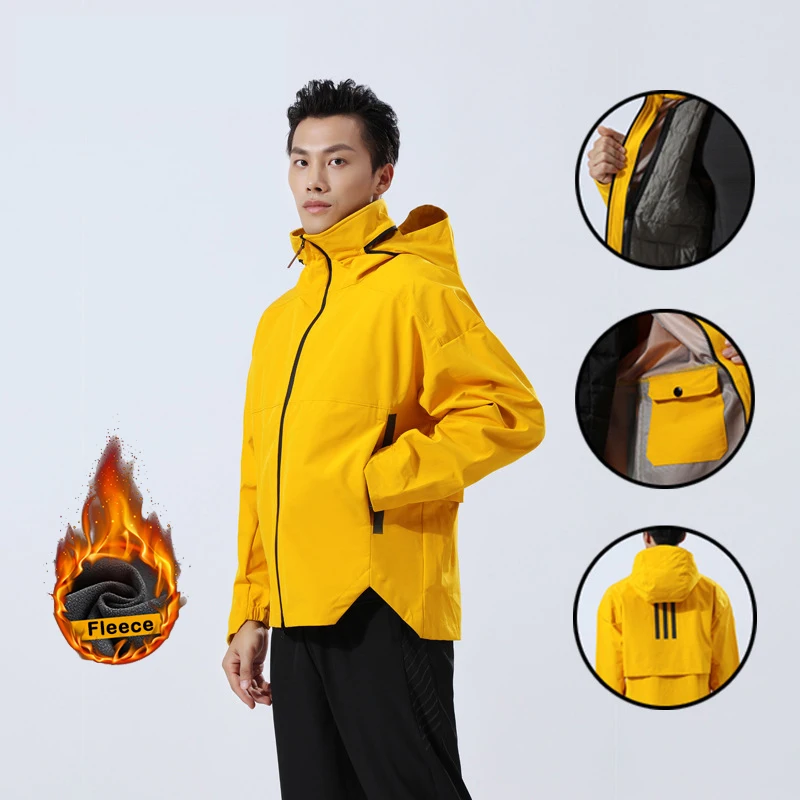 

Hiking Jacket Men Winter Camping Waterproof Fleece Jackets Climbing Trekking Windbreaker Hunting Fishing Outdoor Sport Coats