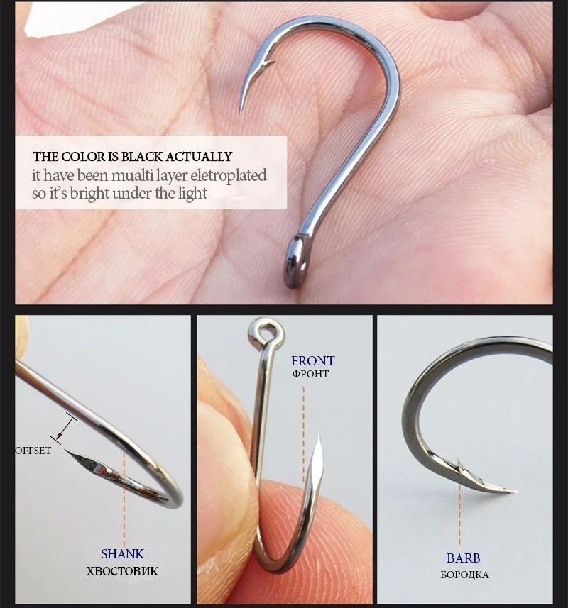 50pcs/ Lots octopus Fishhooks High Carbon Chmical Sharpen Barbed Circle Hook Tackle  wholesale Supplier fishing hooks sets