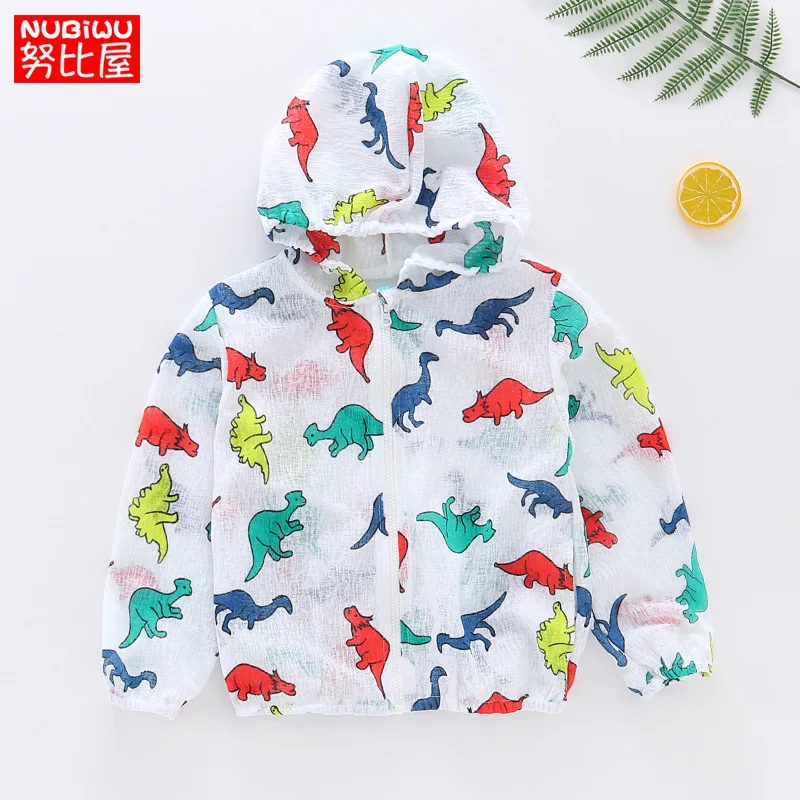 

Children's Sun Protection Clothing Summer Boys Girls Coat Cartoon Printed Hooded Shade Baby Girl Coat Top