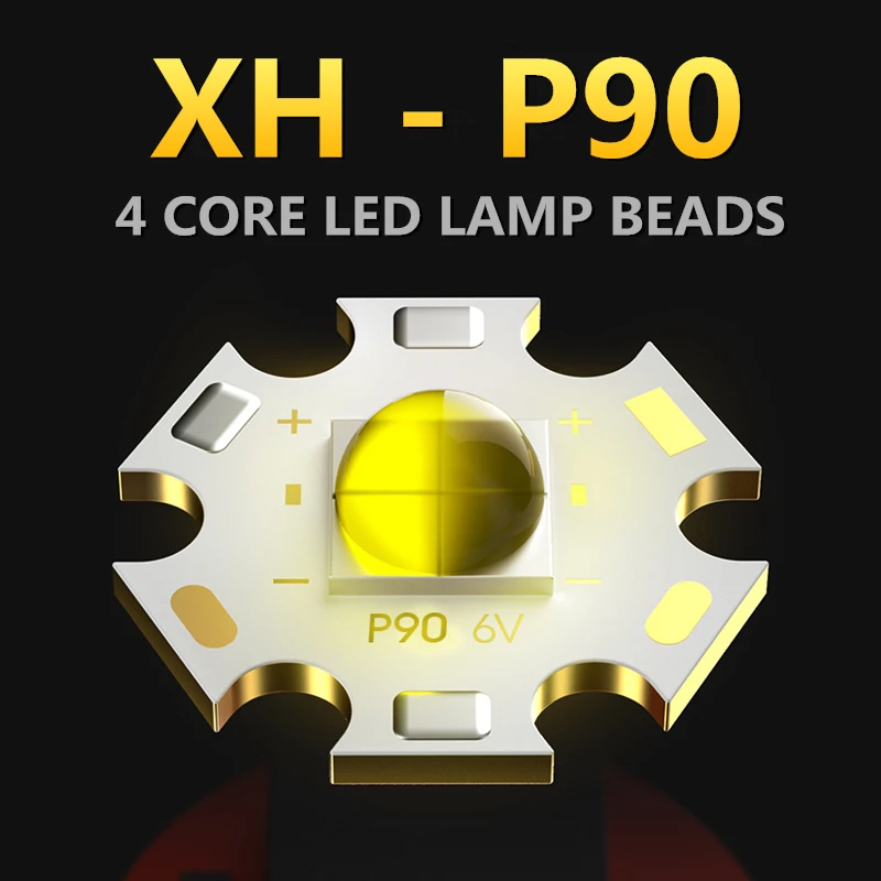 Водонепроницаемый светодиодный фонарь XHP90 IPX8 4 ядра 100 м - купить по выгодной цене |