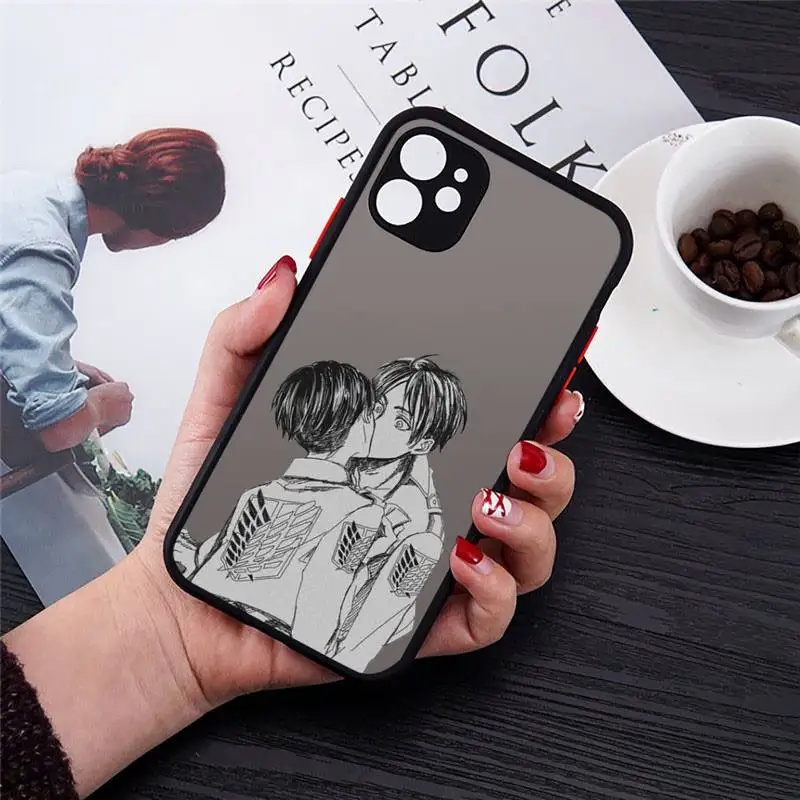 

Attack on Titan Eren Jaeger Phone Case For iphone 12 11 8 7 plus mini x xs xr pro max matte transparent cover
