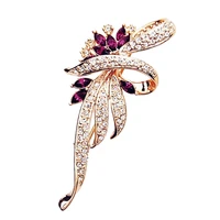 new beautiful rinestone colorful bird flower brooch animal brooches for wedding women decoration fashion gold jewelry
