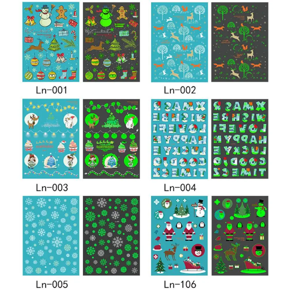 1 лист Рождественская тема светящаяся Временная водостойкая татуировка стикер