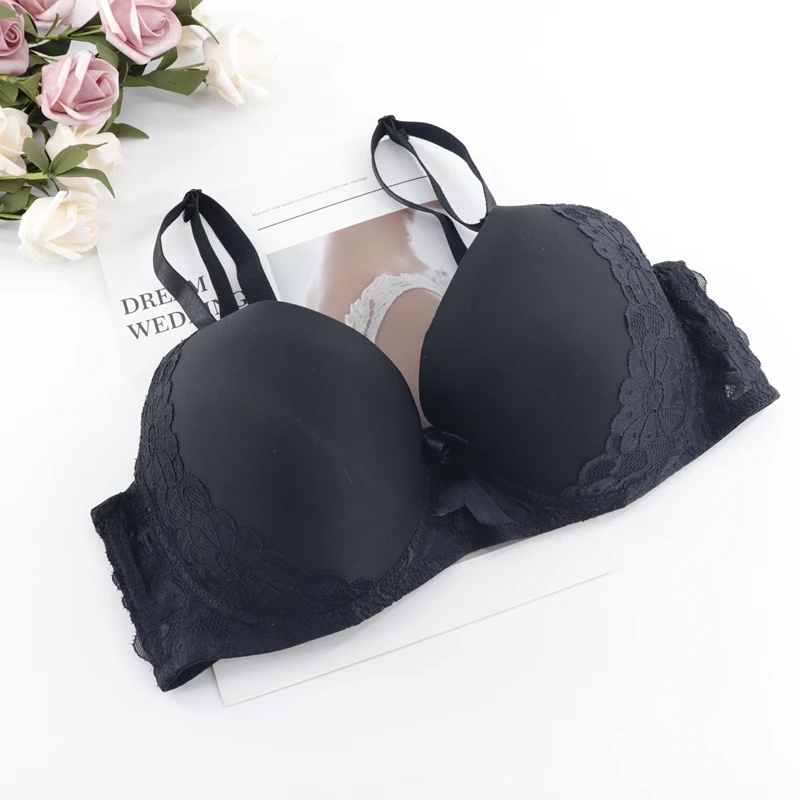 Z18-Black Plusgalpret Новое сексуальное женское нижнее белье бюстгальтер пуш-ап кружевной бюстгальтер брендовый цветочный кружевной сексуальный бюстгальтер-футболка гладкое нижнее белье бюстгальтер - Цвет: Z18-Black