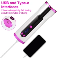 portable automatic curling iron wireless rechargeable hair curler roller quick heating smart power off for wet dry hair
