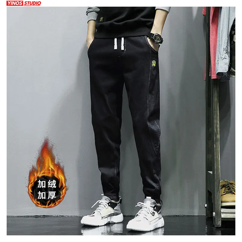 Прямая поставка мужские однотонные уличные штаны с карманами зимние утепленные