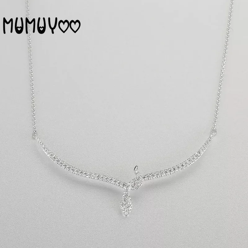 

Fashion Jewelry High-Quality Serpentine Necklace Temperament Dinner White Snake Y-shaped Pendant Women Collar Chain.