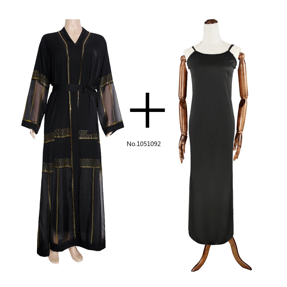 Женское длинное хиджаб черное платье кимоно мусульманская одежда Caftan Marocain