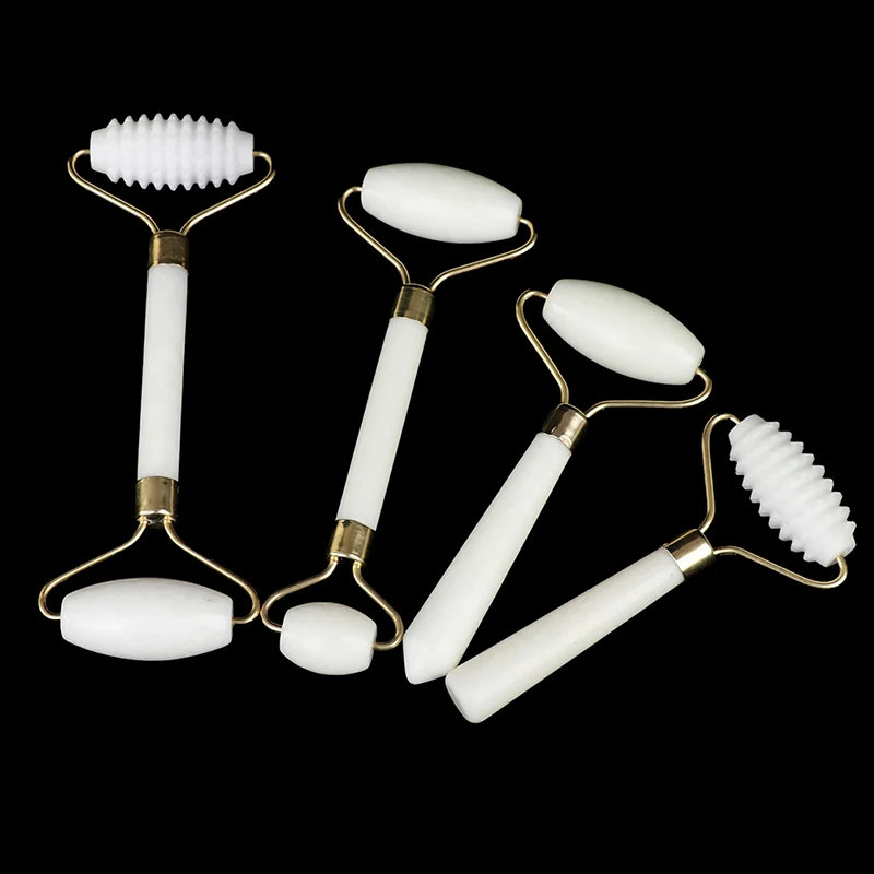 

2021 горячее предложение Белый нефритовый ролик-массажер для ухода за кожей лица Поднимите Натуральный камень роликовый лицевой для похуден...