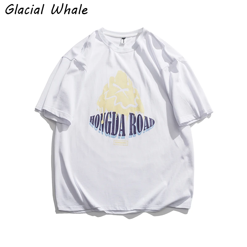 

Мужские летние футболки с изображением моря, белые футболки в стиле аниме в стиле хип-хоп, Японская уличная одежда в стиле Харадзюку, Повсед...