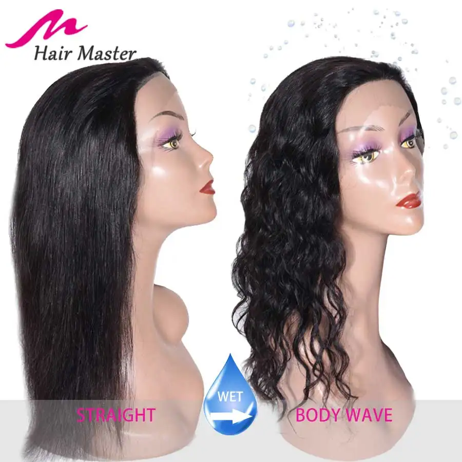 16 дюймов влажные и волнистые человеческие волосы парики прямые после влажной