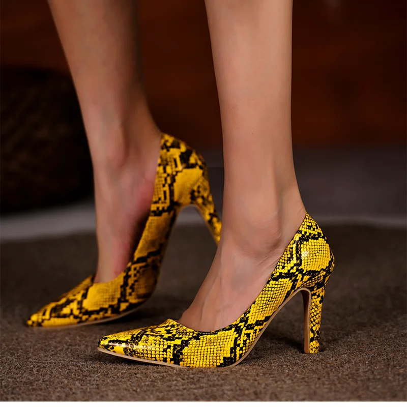 

Women's High Heels Sexy Snake Print Pointed Toe Sandals Pumps Stilettos Lightweight and Fashionable Women's High-heeled Shoes
