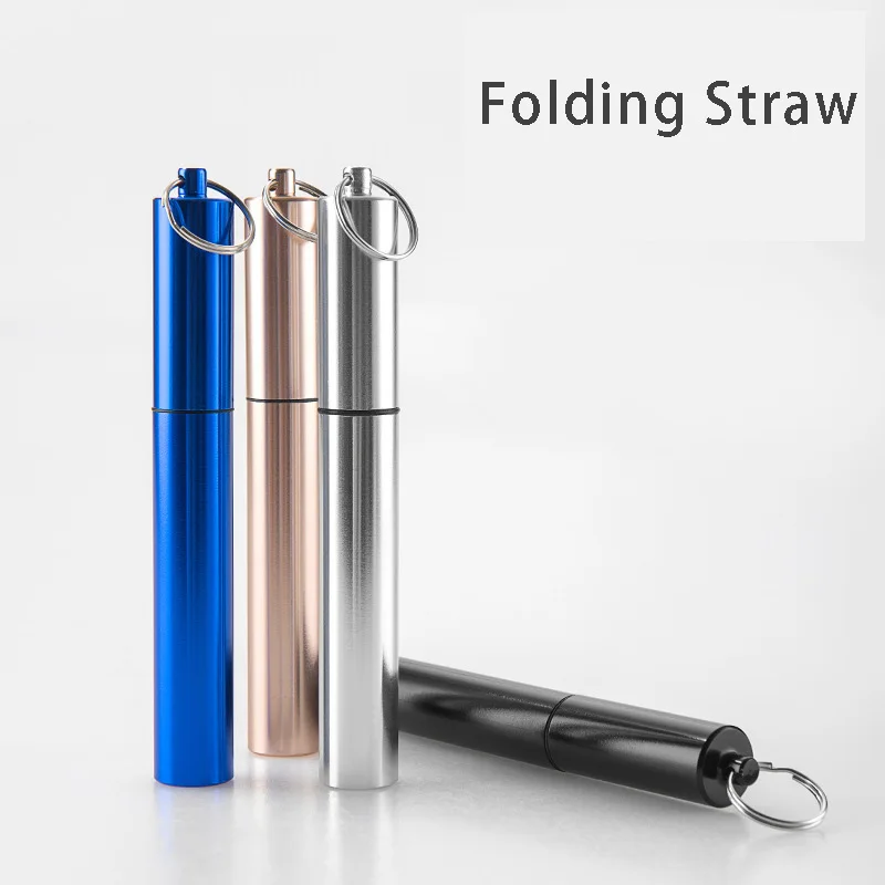 

Stainless Steel Telescopic Drinking Straws Portable Drinking Reusable Straw Metal Mini Travel Straws with Brush for Outdoor