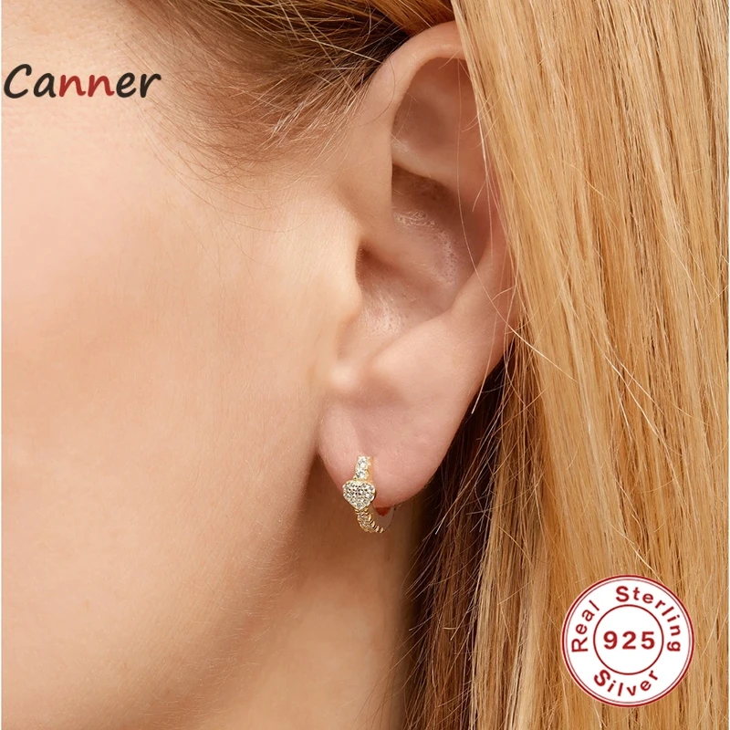 

Canner S925 Sterling Silver Hoop Earrings Exquisite Rainbow Turquoise Small Loops Earring for Women Wedding Gifts Fine Jewelry