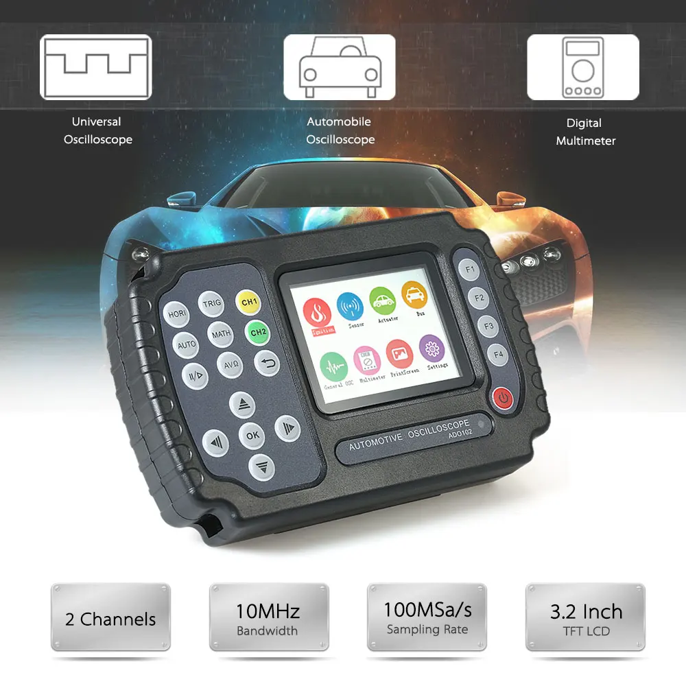 Портативный цифровой осциллограф мультиметр автомобильный мини-осциллограф